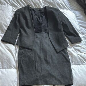Express Charcoal Blazer and Skirt Ensemble